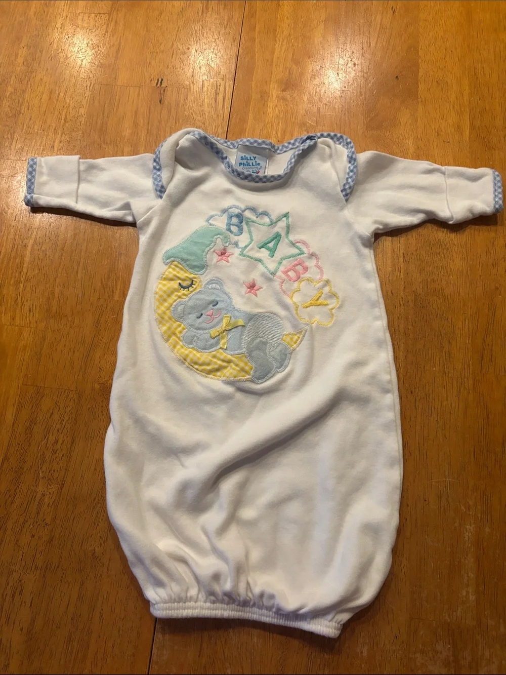 Vintage Silly Phillie Baby Sleep Gown Newborn 10-20 lbs